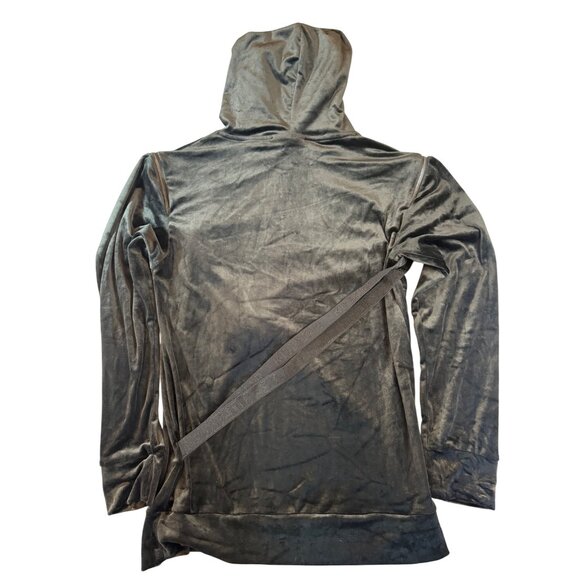 Killstar In A State Black Velvet Hooded Pullover Shoulder Zipper Cutouts Straps - Picture 5 of 10